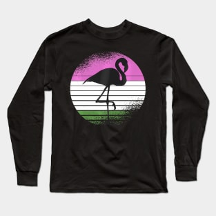 Flamingo Bird Gender Queer Pride Ally Long Sleeve T-Shirt